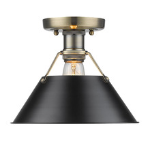  3306-FM AB-BLK - Orwell 1-Light Flush Mount in Aged Brass with Matte Black